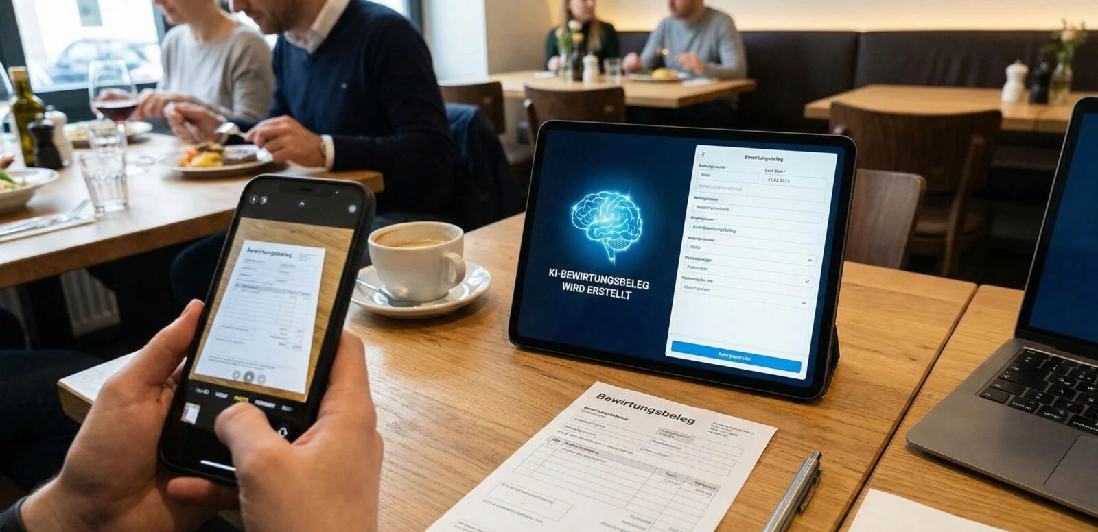 Bewirtungsbeleg mit KI erstellen – schnell, korrekt und GoBD-ready