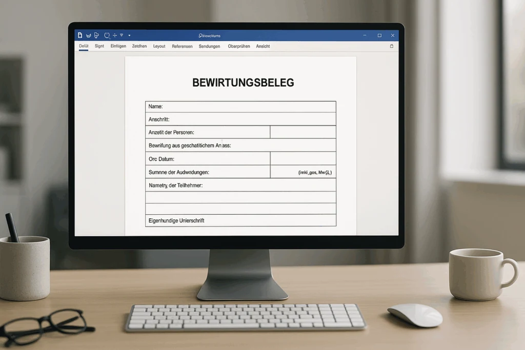 Bewirtungsbeleg Vorlage Word – kostenlose .docx-Datei
